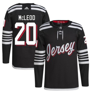 Men's New Jersey Devils Michael McLeod Adidas Authentic 2021/22 Alternate Primegreen Pro Player Jersey - Black