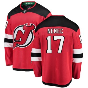 Men's New Jersey Devils Simon Nemec Fanatics Branded Breakaway Home Jersey - Red