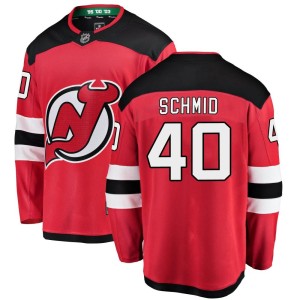 Men's New Jersey Devils Akira Schmid Fanatics Branded Breakaway Home Jersey - Red